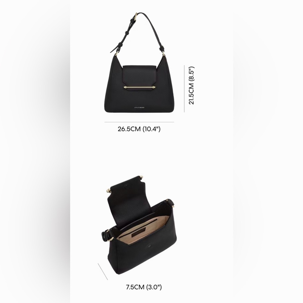 Strathberry Luxurious Burgundy Shoulder Bag with Gold Detail - Picture 9 of 9